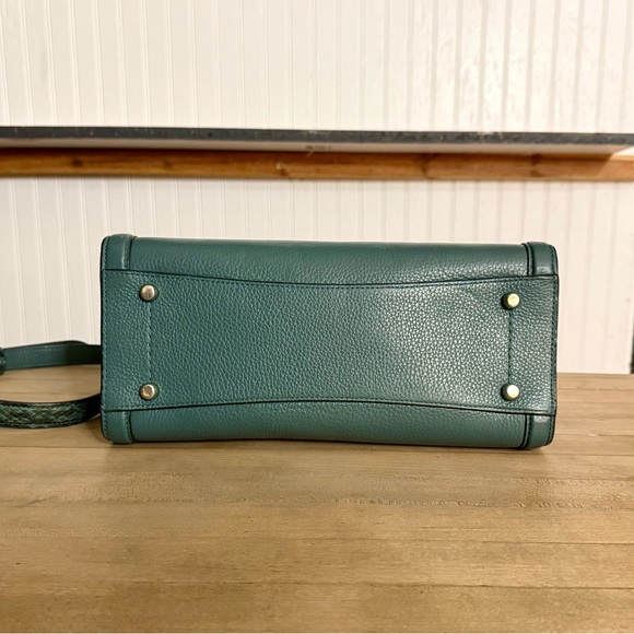 Coach Green Refiner Pebbled Leather Zoe Snakeskin Carryall Crossbody Tote Bag - Picture 8 of 14